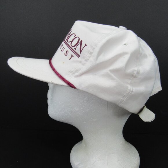 First Macon Bank & Trust Graphic Logo Men White Wide Brim Adj Strap Back Cap Hat - Picture 3 of 9